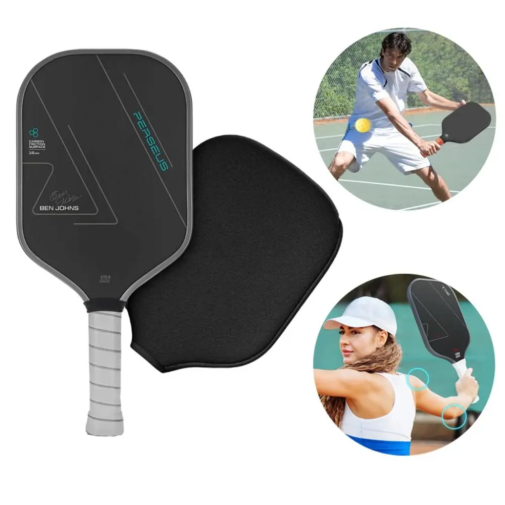 16mm Polymer Pickleball Paddle Raw Carbon Fiber T700 Pickleball Rackets Foam Edge Thermoformed Unibody Sports Bat For All Ages