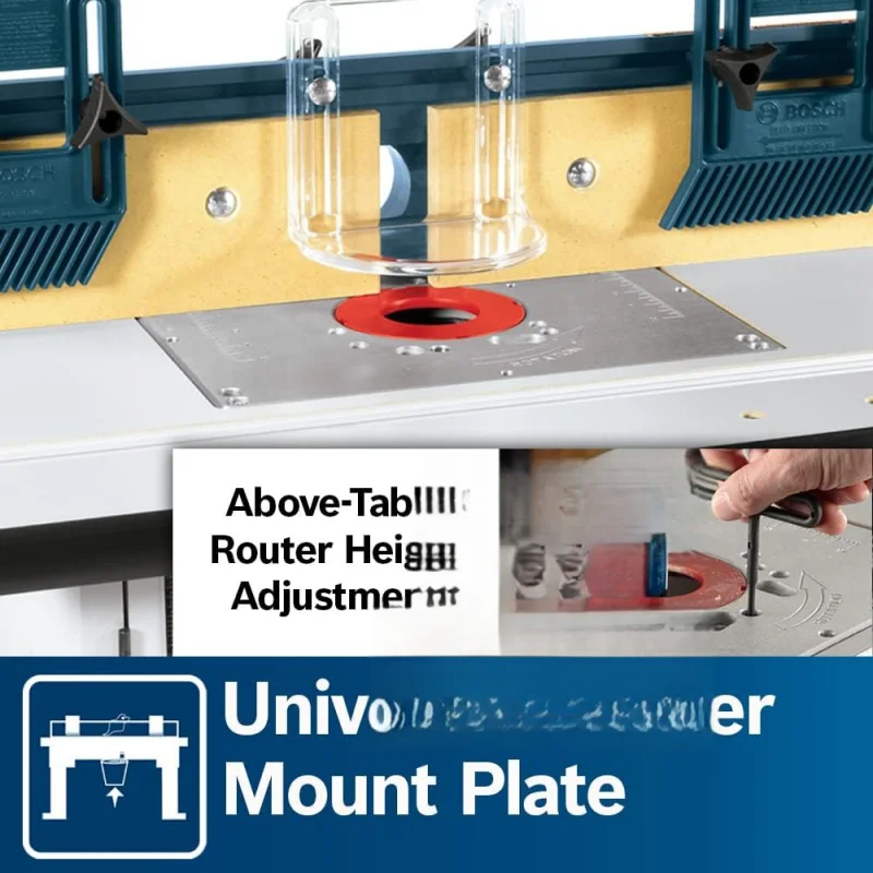 RA1171 25-1/2 in. x 15-7/8 in. Benchtop Laminated MDF Top Cabinet Style Router Table with 2 Dust Collection Ports