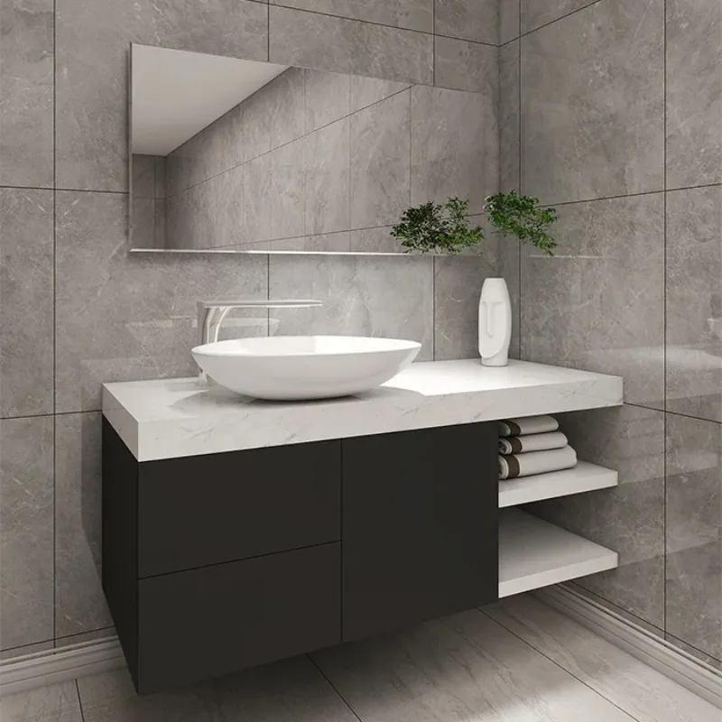 Set di mobili da bagno completi classici di lusso europei, stile shaker, doppio lavabo, grande vanità in legno naturale