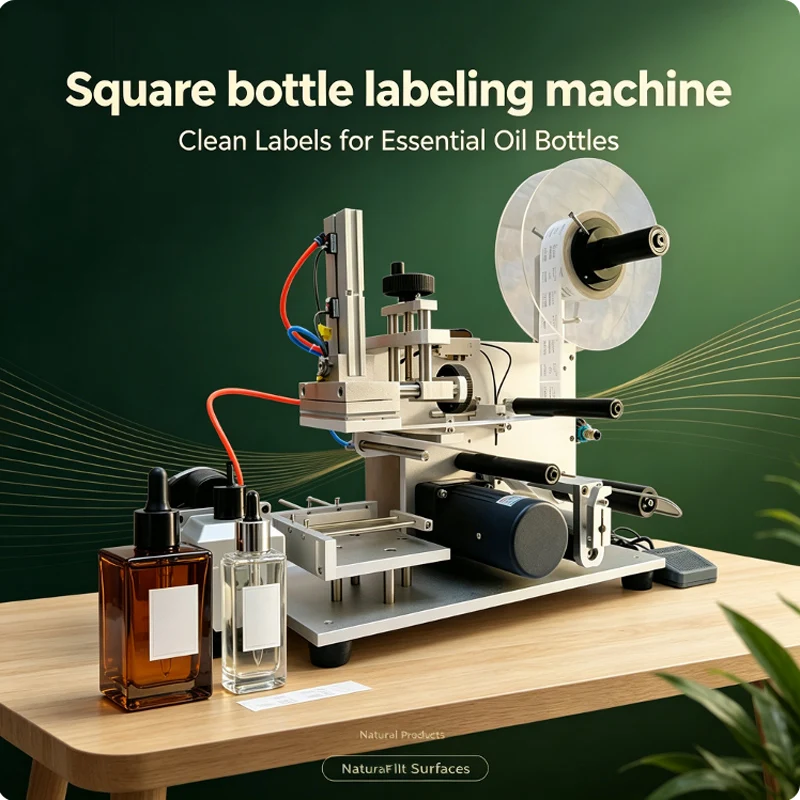 Semi-Automatic Flat Labeling Machine for Laundry Detergent Square Bottles Toys Books PE Plastic Bags and Self-Adhesive Labels