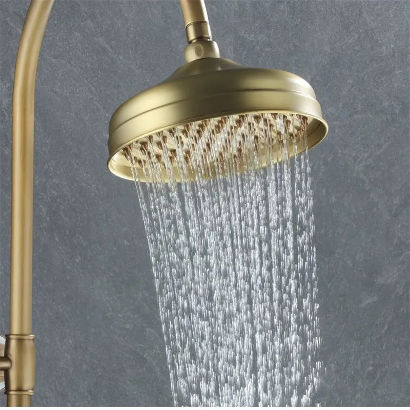Tuqiu Antique Bathroom Shower Faucet Set Brass Material Bathroom Rainfall Shower Mixer Tap Brass Bath and Shower Faucet Set image 6