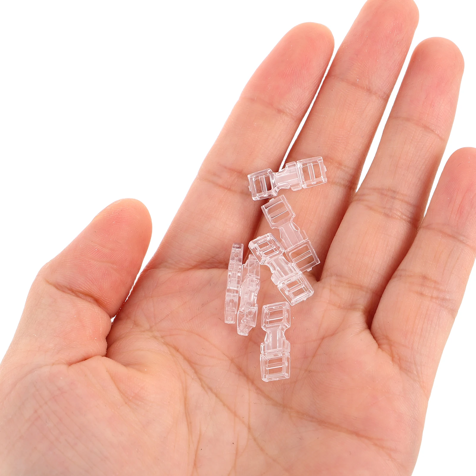

30pcs Nail Extension Buckles Invisible Double Connector Plastic Transparent Press On Nails Holders Reusable Fastener for Women