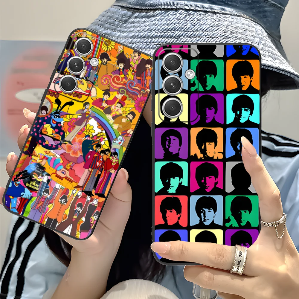 Mobile B-Beatles-s Phone Case for Samsung Galaxy S24 S23 S22 S21 S20 S10 S9 Plus FE Ultra Lite Black Cellphones Smartphone