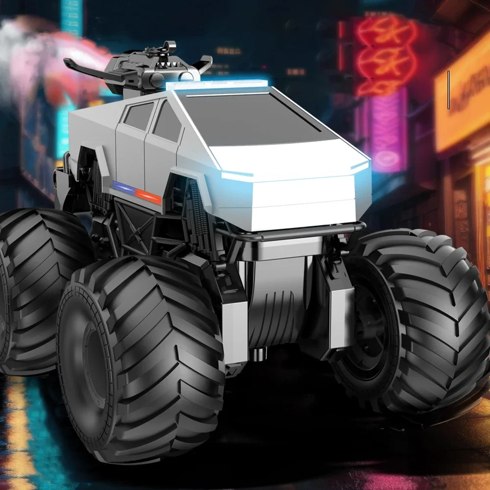 رذاذ 2.4G مركبة برمائية برمائية بأربع عجلات للطرق الوعرة مع خمسة مصابيح، مناسبة للعب الداخلي والخارجي