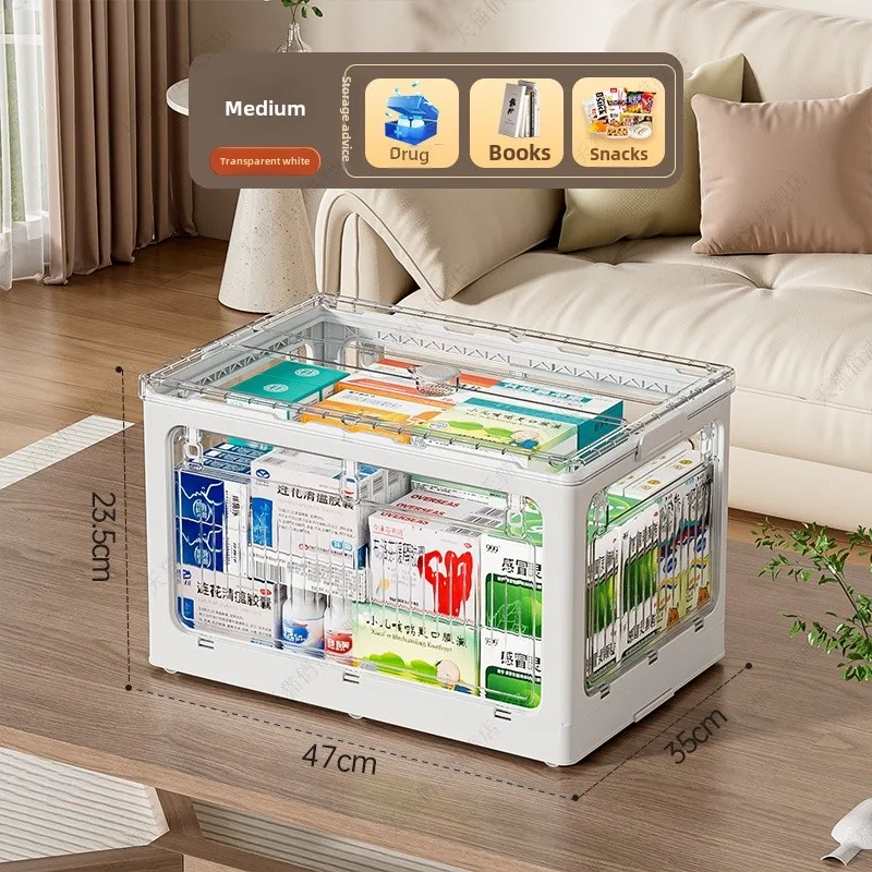 

Storage Box Transparent Foldable Student Bookcase Dormitory
