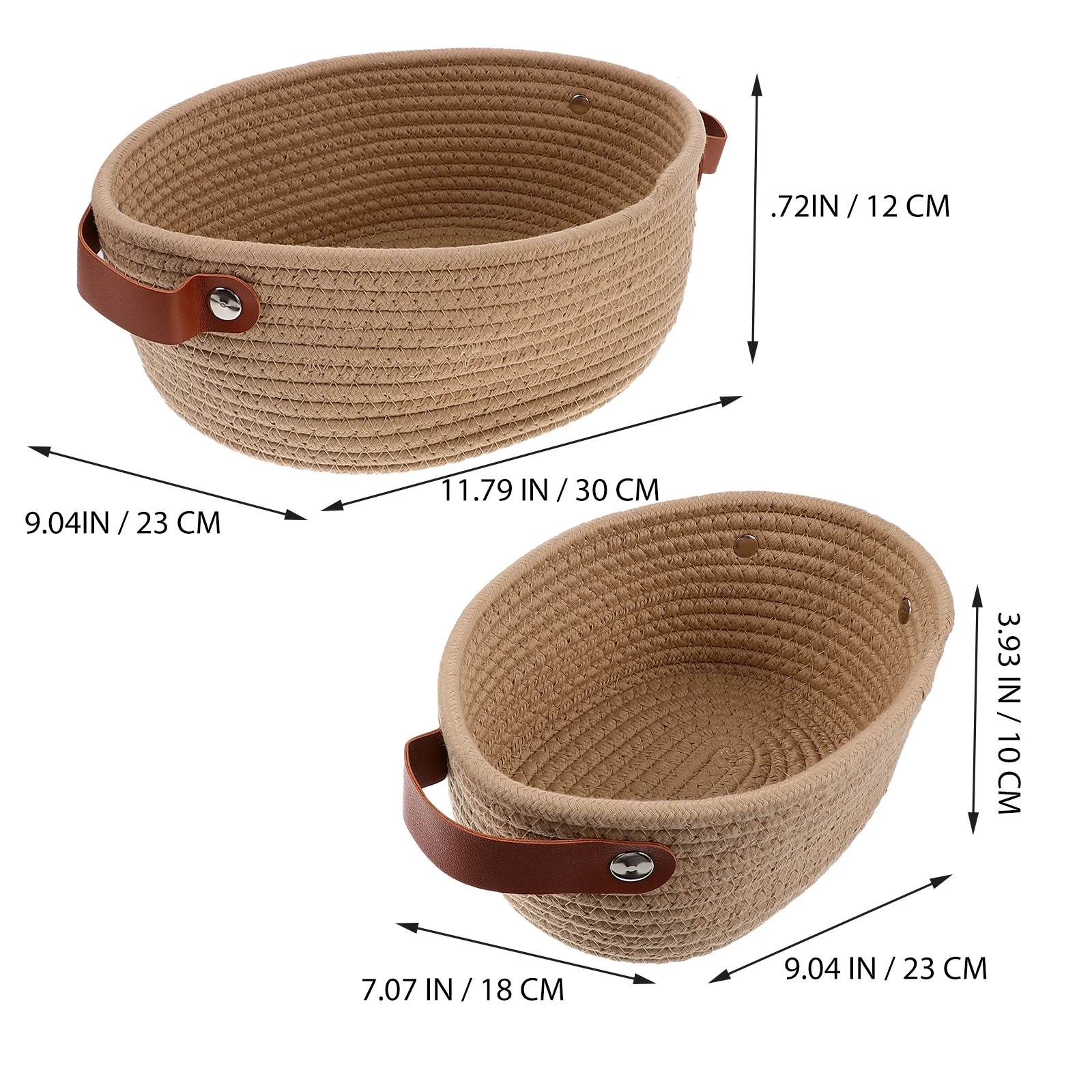 

2pcs Cotton Rope Woven Storage Baskets Desktop Snack Holder Bedroom Sundries Organizer Home Supplies Basket