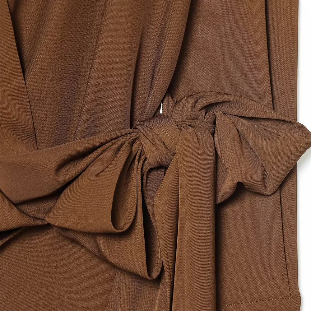 Autumn and Winter New Women's Clothing Style Solid Color Simple and Versatile Long Sleeve Double breasted Folded Top