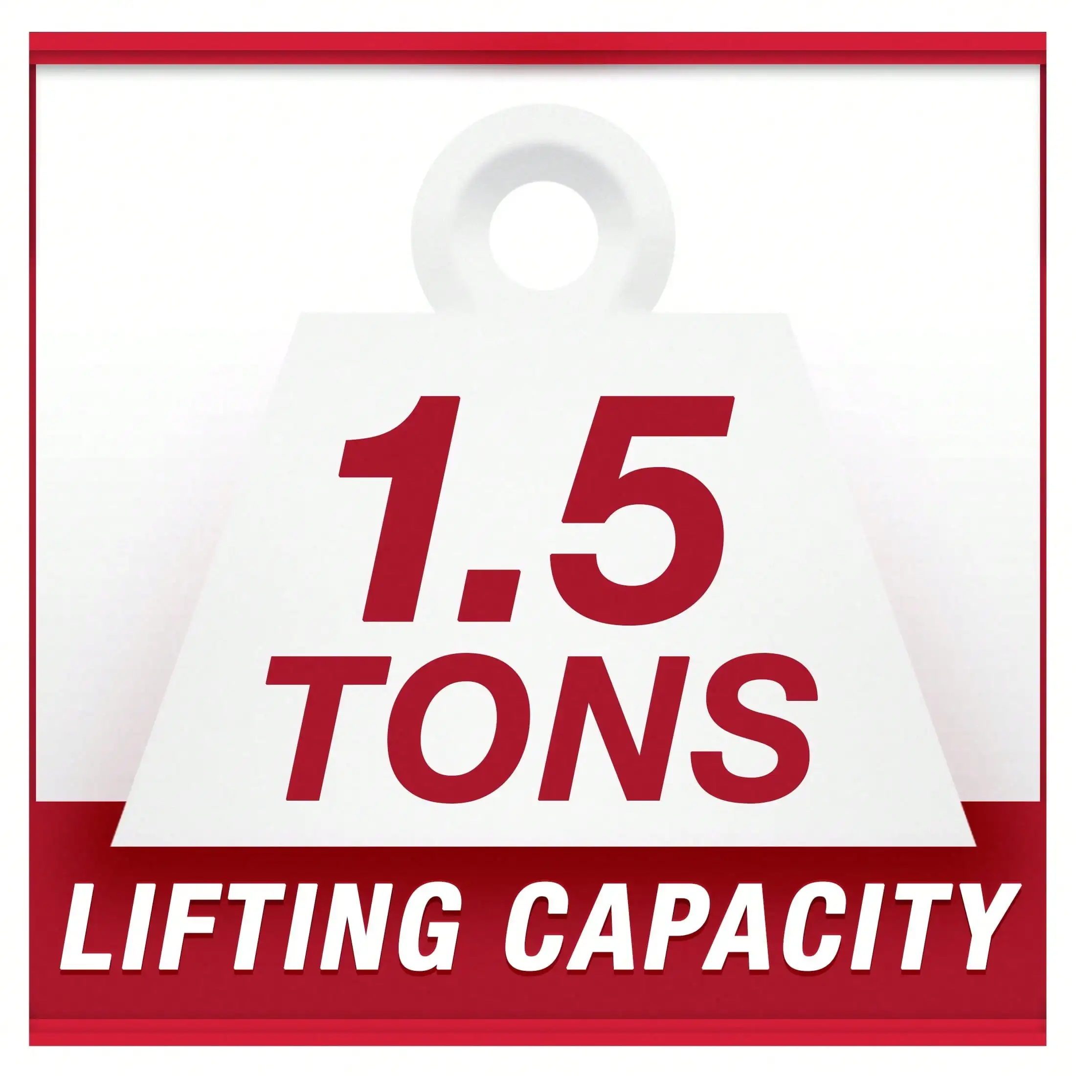 Lifting scissor jack, 1.5 ton, black Capacity 3,000 lbs Lifting range: 3.75" to 15-3/8"