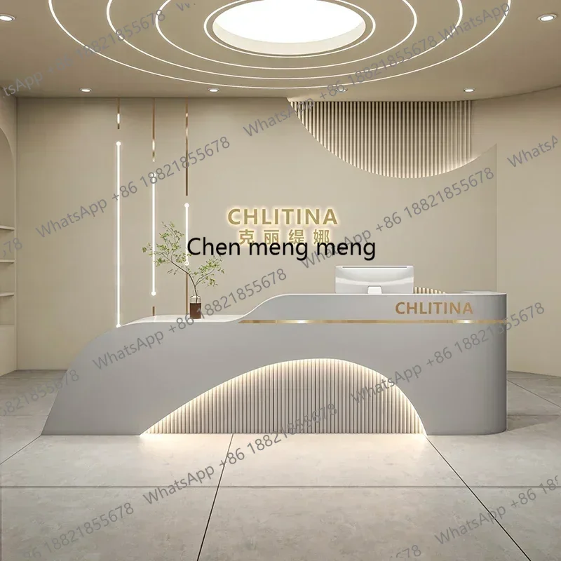 

Delicacy Elegant Bar Counter Cabinet Shop Counter Glamour Modern Reception Desks Checkout Nordic Mostrador Commercial Furniture