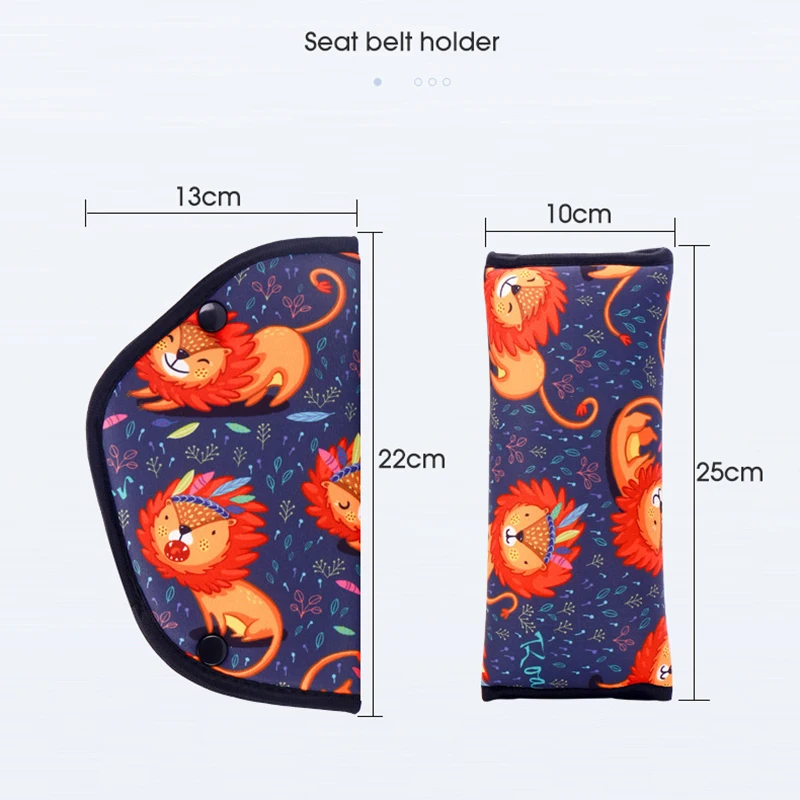 Cartoon Car Seat Belt Pad Cover Kit para Crianças, Posicionador de Ombro, Anti-Pescoço Segurança, Ajuste