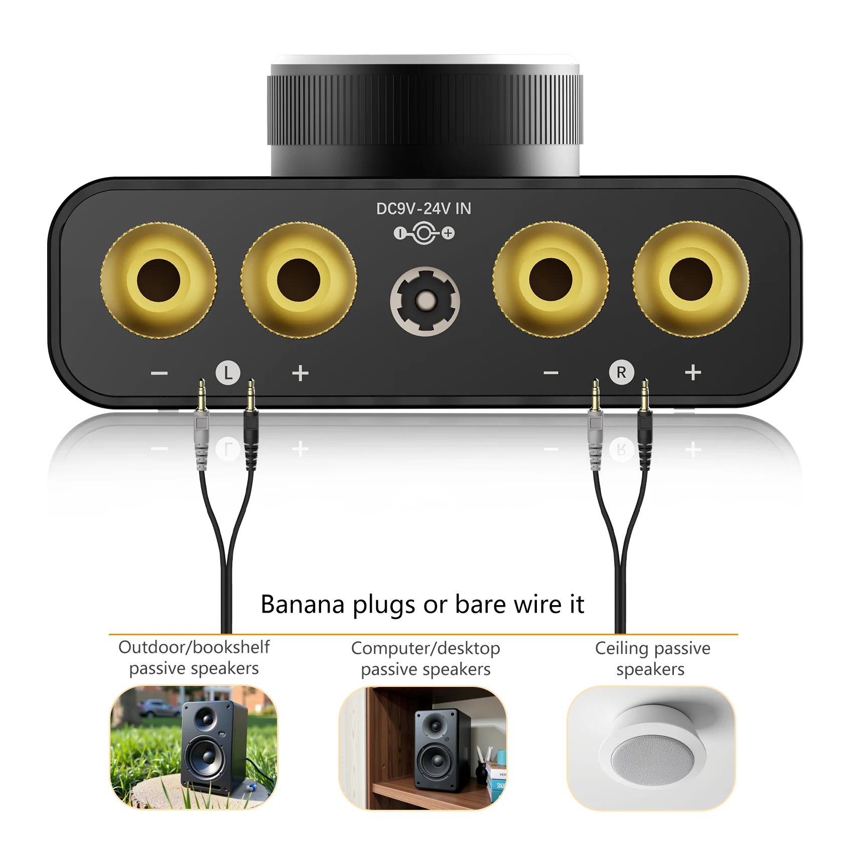 Mini Bluetooth 5.0 Power Amplifier TPA3116 Digital Amplifier HiFi Stereo Audio Receiver Amp Home/Car Sound Amplifier 50W + 50W