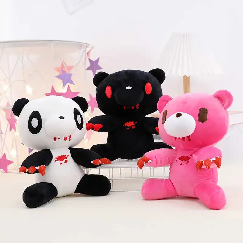 

25cm Bear Plush Toy Bloodthirsty Plush Soft Animal Keyring Car Key Buckle Accessories Girl women Bag