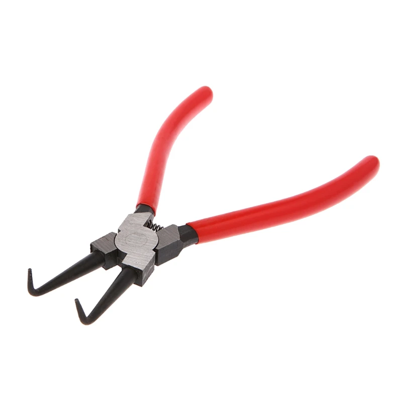 4PCS 180MM Snap Ring Pliers Set Circlip Pliers Kit Internal External Curved Pliers 7In In External Pliers Retaining Clips Red