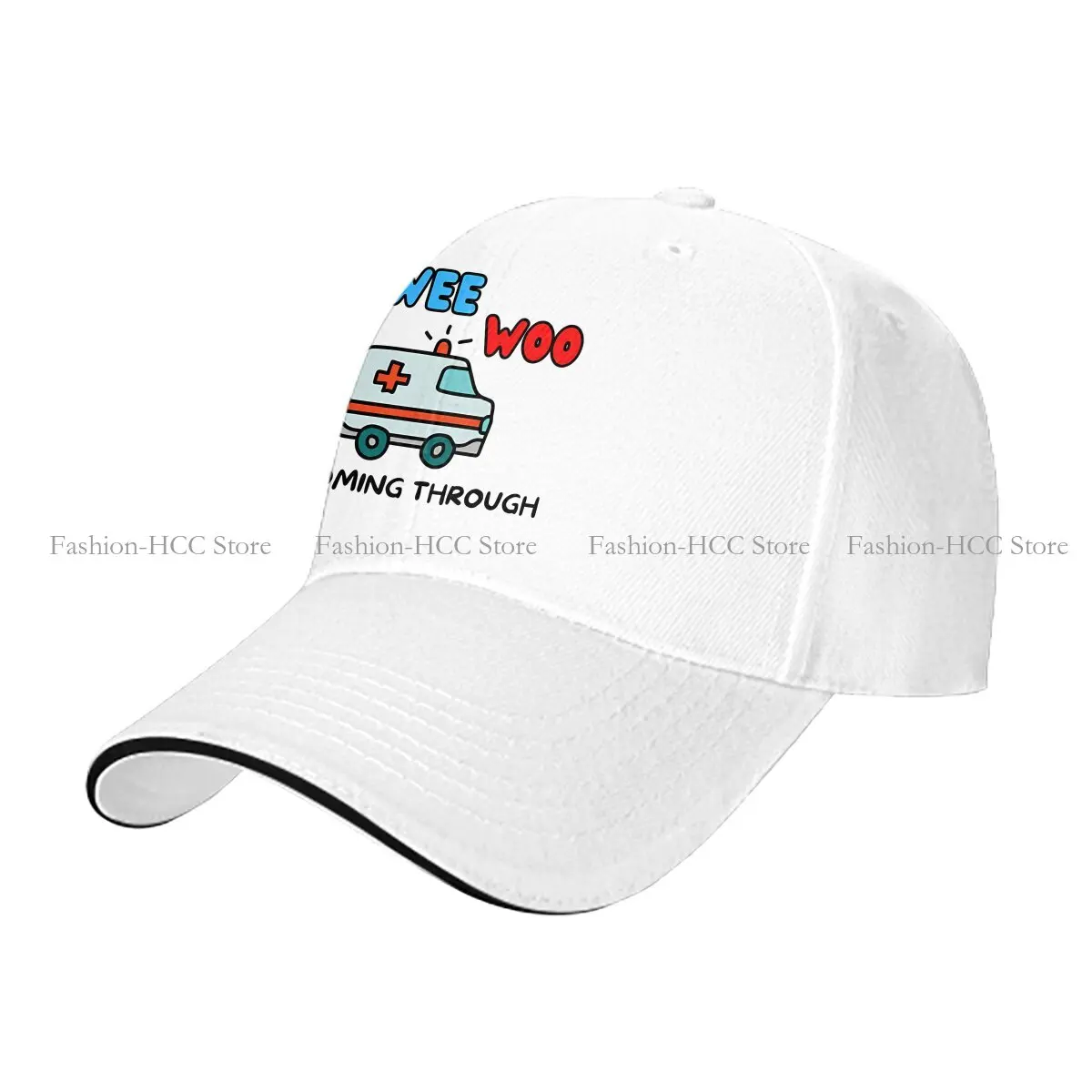 Summer Cap Sun Visor Wee Woo Cute Hip Hop Ambulance Ambulances Peaked Hats