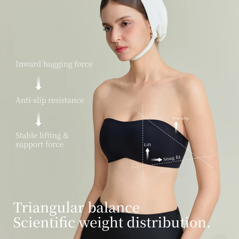 SUJIIN Summer Strapless Invisible Bras for Women Leopard Print Seamless Push-up Backless Non-slip Comfortable Bra Woman XM102