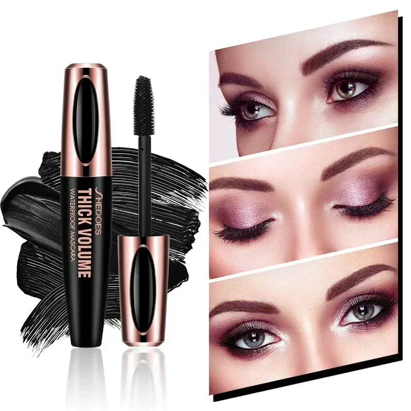 Shedoes Waterproof Dense Mascara Natural Curly Lengthening Eyelash Fashion High-capacity Durable Thick Volume Black Mascara 10ml