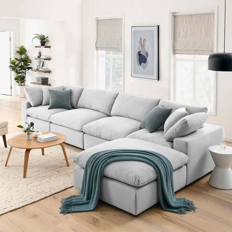 

ag-Modern Reversible Linen L-Shaped Sectional Sofa Set Deep Seated with Chaise Lounge for Living Room with Wood Legs@