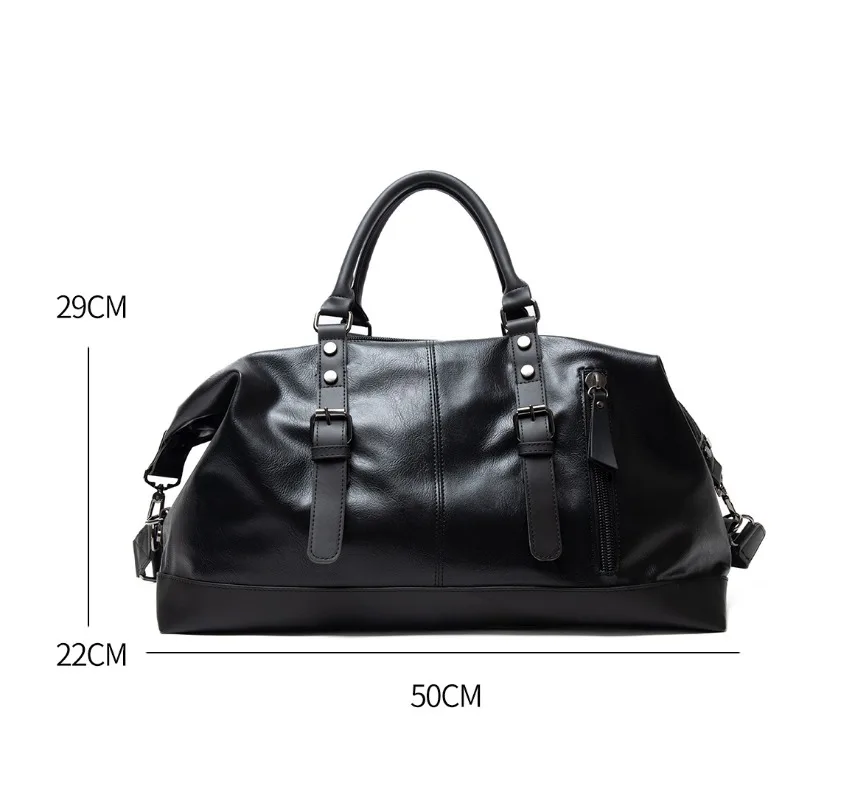 2024 New Men Travel Totes Crossbody Shoulder Bags Large Capacity Handbag Fashion Top-Handle Bag Waterproof PU Leather Laptop Bag