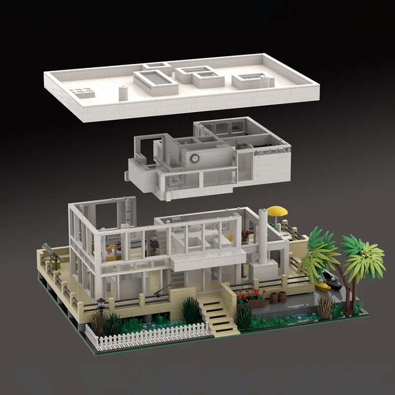 Model budynku miejskiego Moc Klocki konstrukcyjne Fire Island Model domu Technologia Klocki DIY Zabawki do składania Konstrukcja Prezenty świąteczne