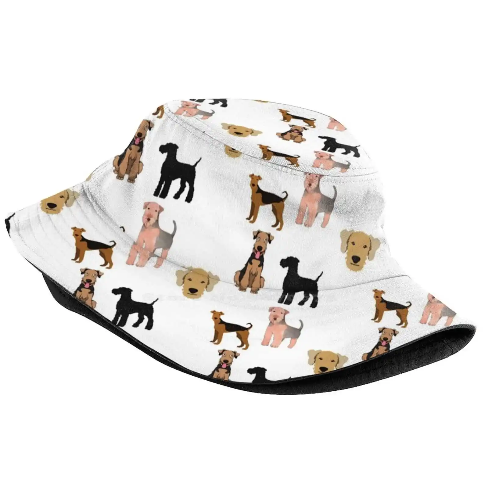 Airedale Terrier Sun Cap Fisherman Hat Bucket Hats Airedales Airdale Terrier Terriers Watercolour Dog Airedale Terrier Art