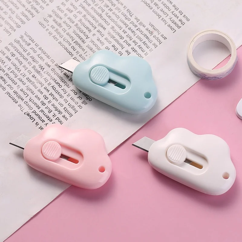 1Pcs Mini Cloud Shaped Art Knife Portable Pocket Cutter Express Unboxing Paper Cutting Tool for Student Office
