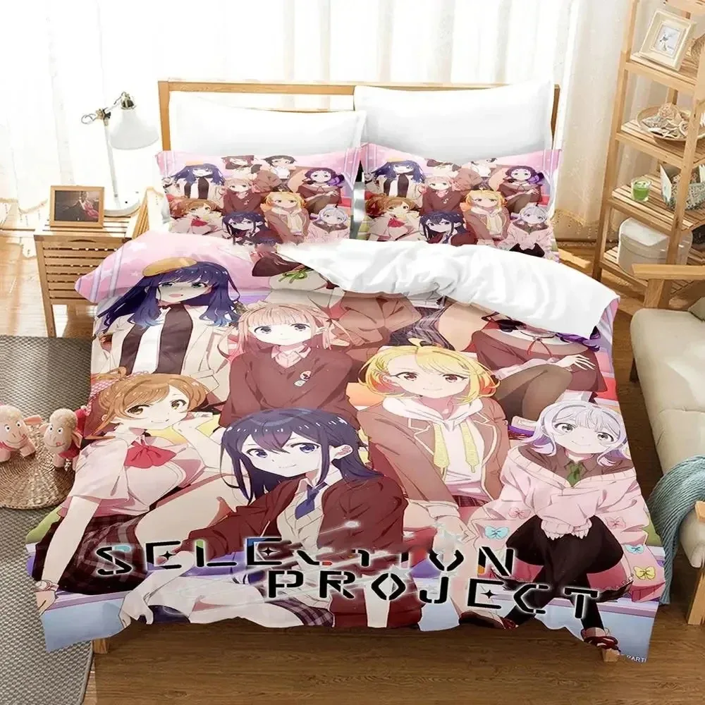 Juego de cama con diseño de selección de Anime con estampado 3D, funda nórdica, funda de edredón, funda de almohada, edredón king Queen Size para niños y adultos A