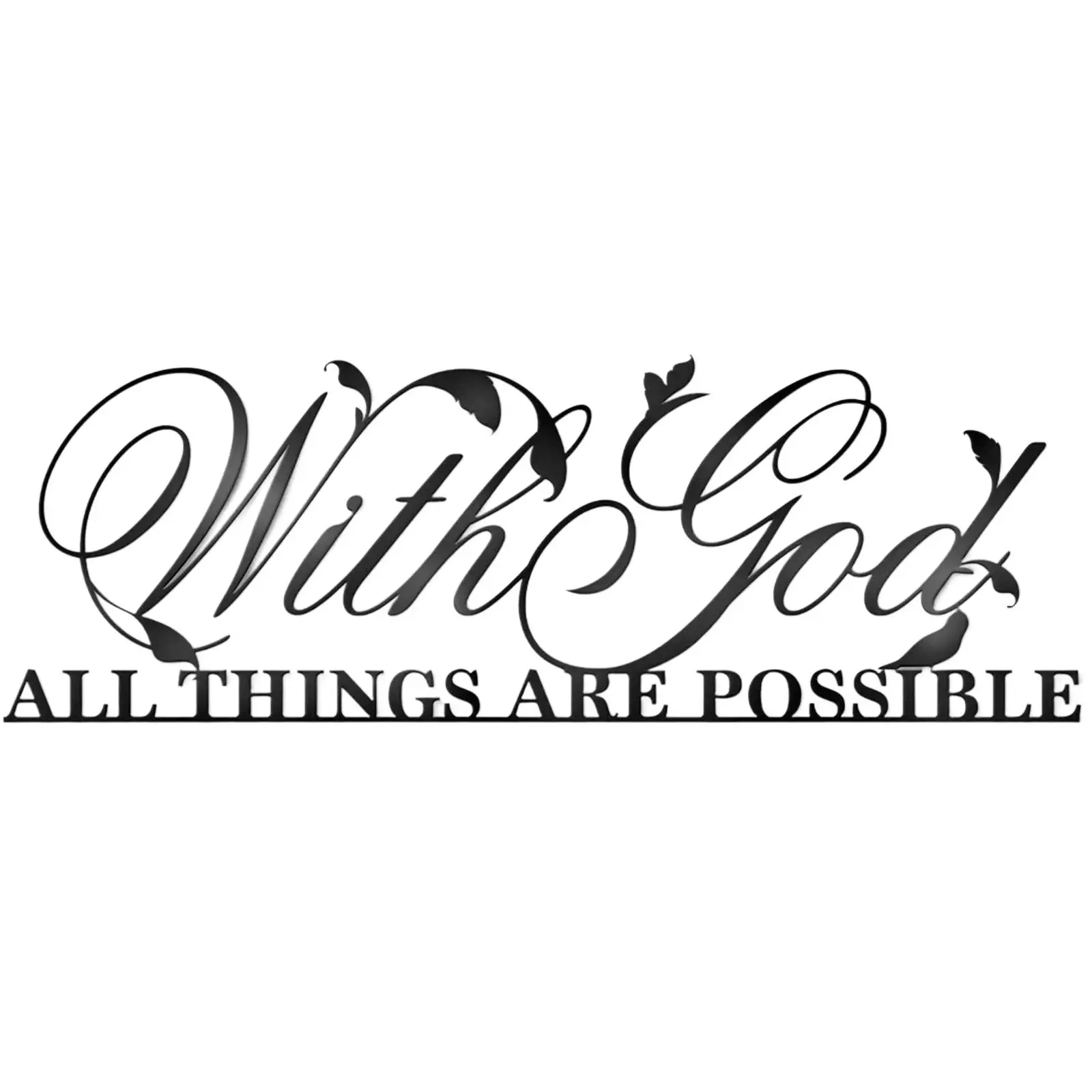 with God Sign Bible Verses Inspirational Religious Scripture Wall Decor Sign for Walls Living Room Entryway Home Decor
