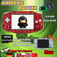 ANBERNIC RG 34XX RG34XX Retro Handheld Game Player Video Game Consoles 3500mAh 3.4-inch IPS Screen Linux 64-bit System PSP Gifts