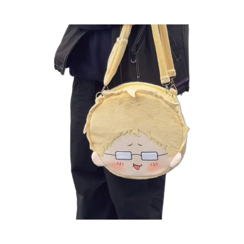 사랑과 딥스페이스 X 하이큐!! Collab Tsukishima Kei 크로스 바디 백 애니메이션 플러시 Ita Bag Qin Che 2d 배낭 애니메이션 소녀 배낭 ﻿