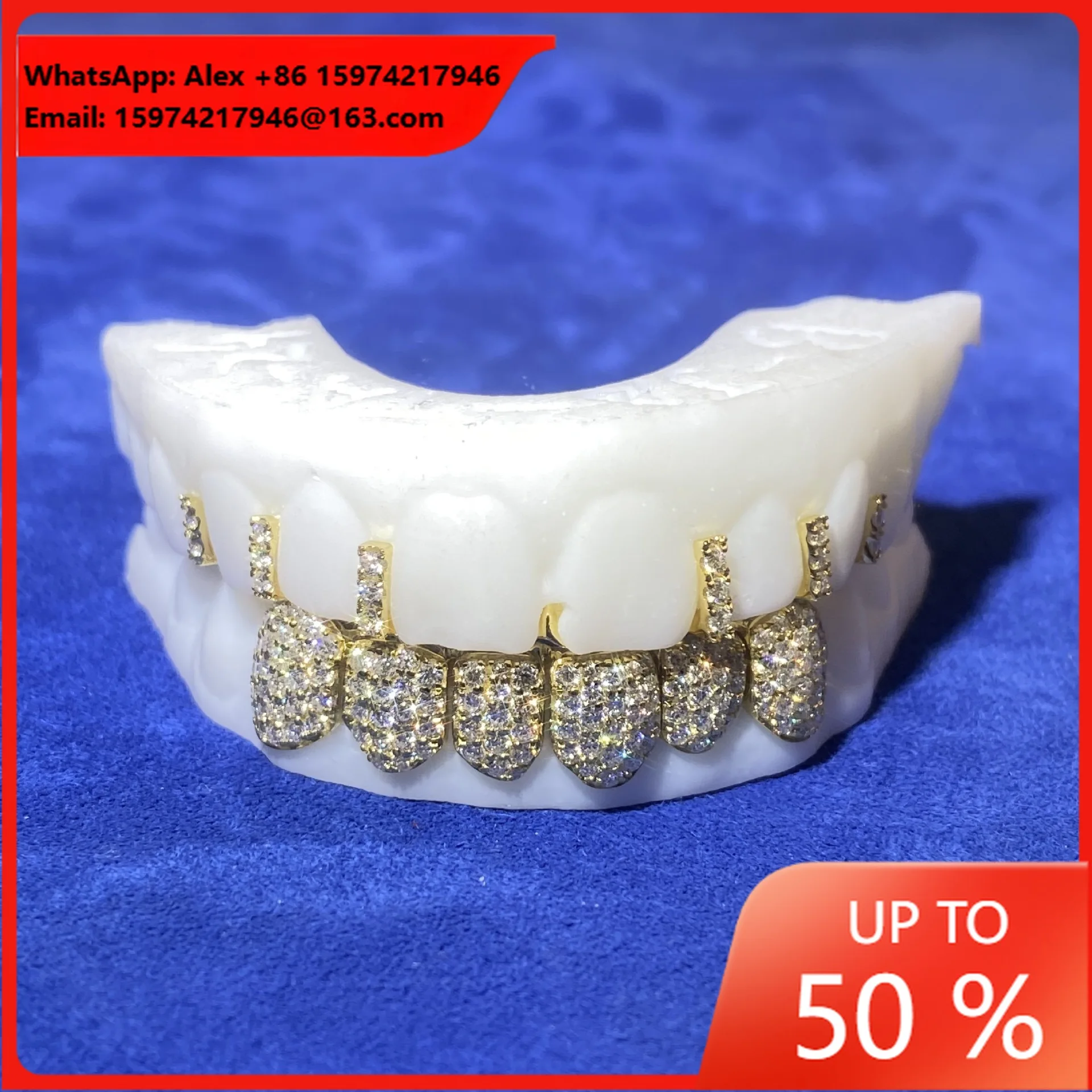 925 Silver Mozzarella Diamond Sealant Honeycomb Hip-hop Dental Decoration Is A Cross-border Hot Seller In Europe