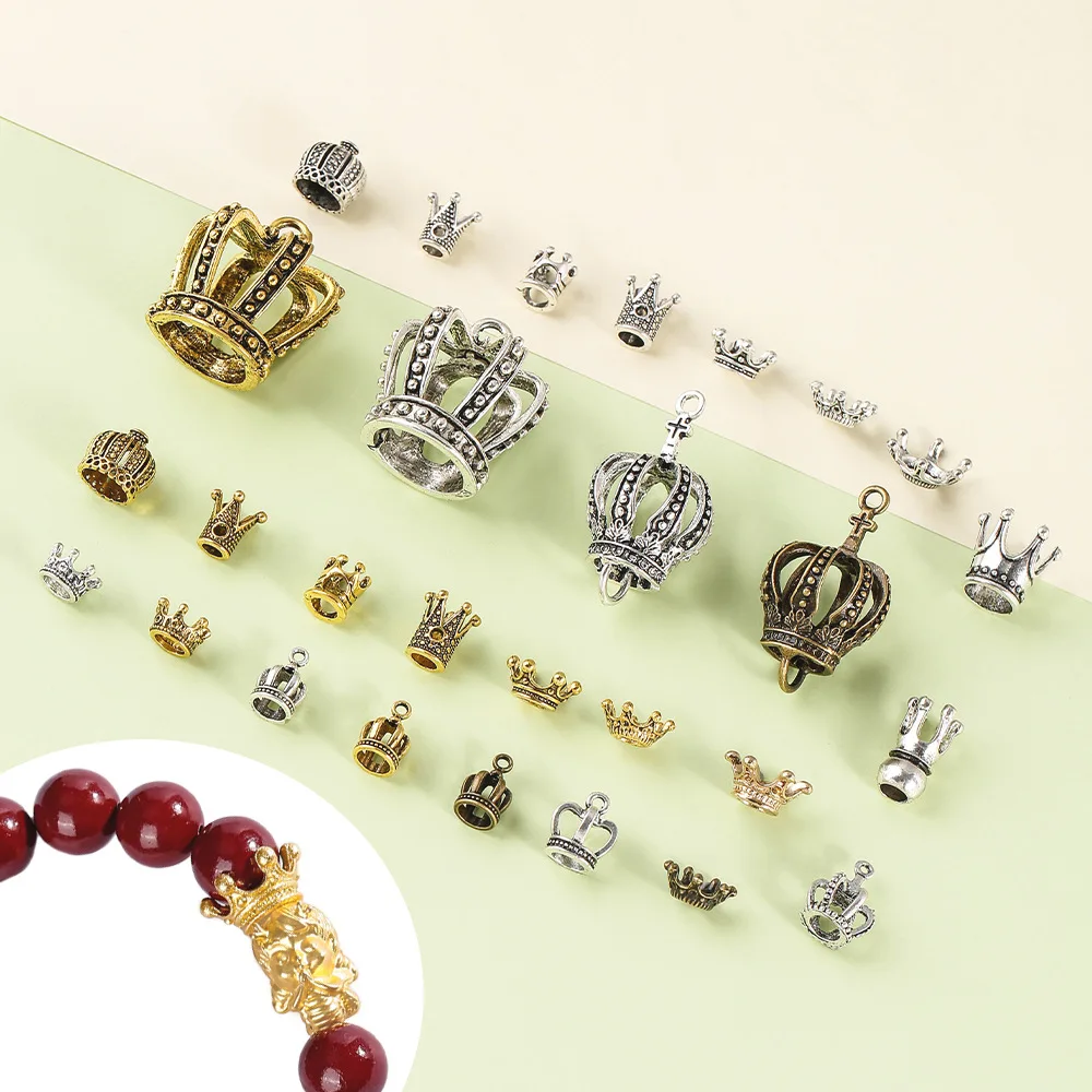 إكسسوار قلادة صغيرة على شكل تاج الأكثر مبيعًا، إكسسوار مجوهرات مصنوع من سبيكة ثلاثية الأبعاد، قلادة على شكل تاج