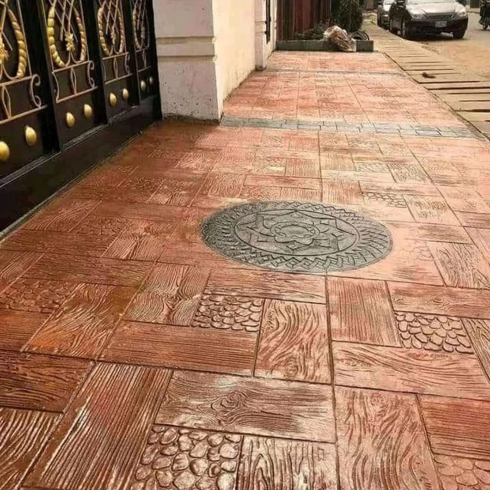 Fan-shaped Stone Pattern Cement Tile Mould for Compression Molding Material Pavement Printing Home Garden Decor