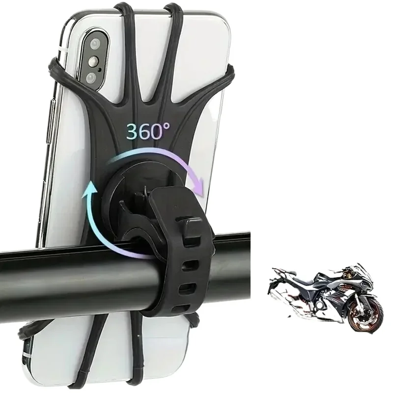 AliExpress NONE Universal Motorcycle Bicycle Phone Holder 360 Degree Rotation Silicone Handlebar Mount Stand for iPhone Samsung Xiaomi