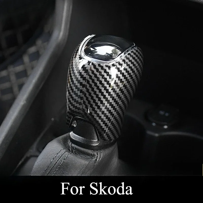 Gear Sticker Handball Carbon Fiber Sticker For Skoda Octavia/Superb/Kamiq/Rapid/Rapid Spaceback Gear Shift Car Accessories