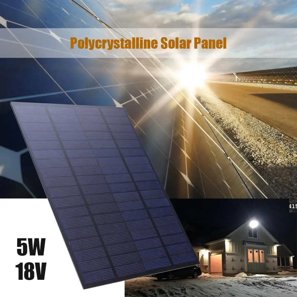 

5W 18V Solar Panel Polycrystalline Solar Charger 5.7x6.5 inch for 12V Battery