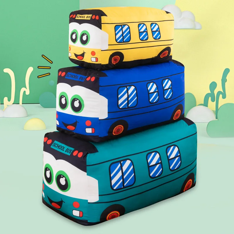 20-65cm Simulierter Schulbus Plüschtier Cartoon-Bus Plüschkissen Niedliche Weiche Stoffpuppen Kissen Wohndekor Geburtstagsgeschenke