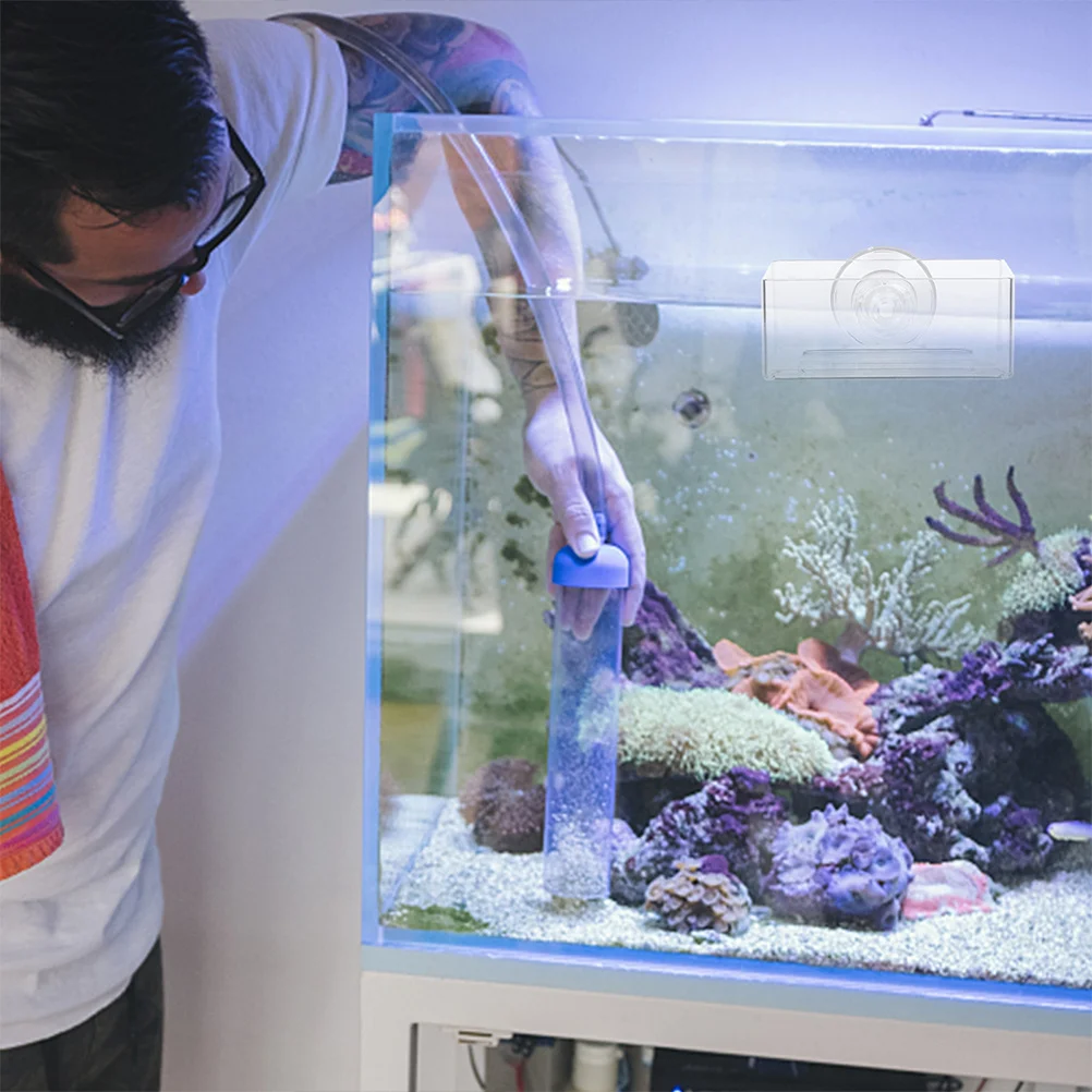 

2pcs Acrylic Ring For Tank White Transparent Aquarium Feeding Tool Suction Cup Fish Feeder Tropical Fish Feeding Supply