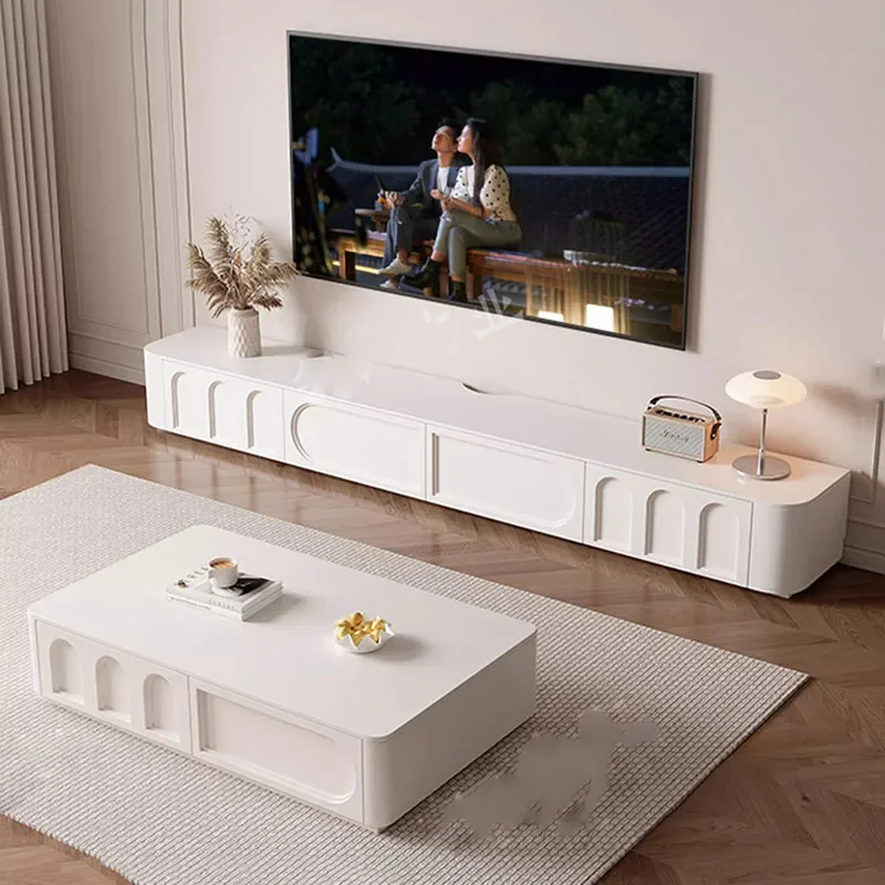 Muebles de TV Nórdicos de Madera, Gabinetes Blancos para Sala de Estar, Mesa de TV Moderna, Consola, Estante de Exhibición, Muebles para TV, Muebles Italianos