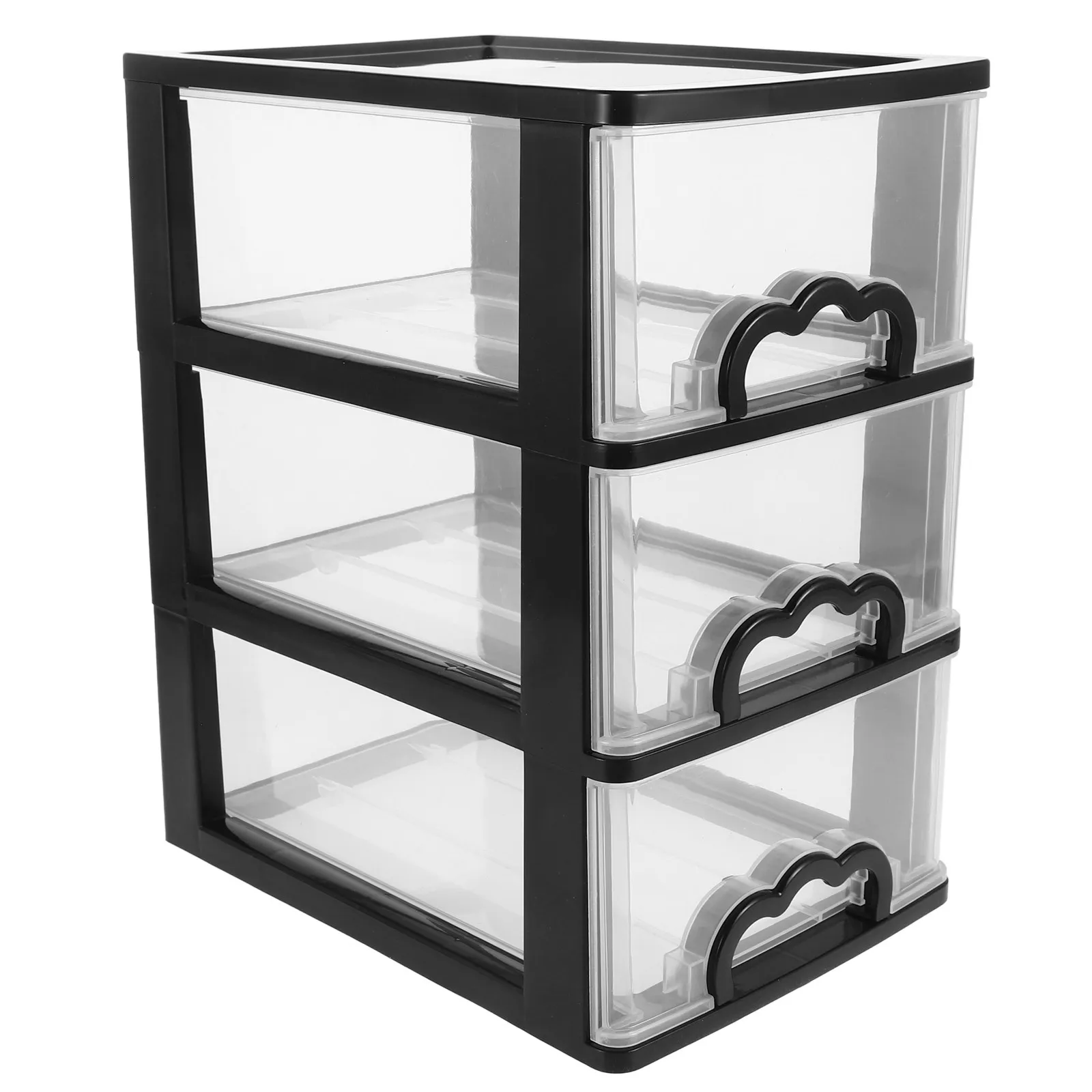 Mini Storage Organizer 3-Layer Plastic Drawer Desktop Organizer Box Makeup Stationery Storage Case Stackable Small
