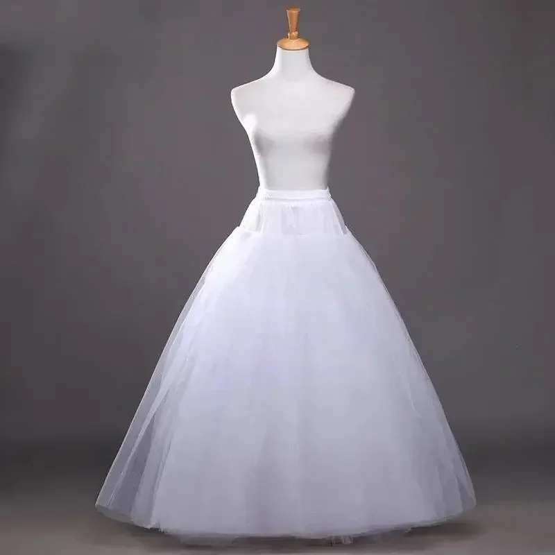 3 Layers Ball Gown Womens White Hoopless Underskirt Dress Petticoat Slip Crinoline Bridal Wedding Accessories