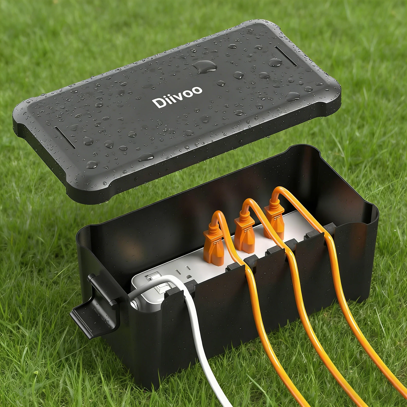 Diivoo Outdoor Waterproof Electrical Box Outside Cable Connection Socket Enclosure for Timers Extension Leads Holiday Garden