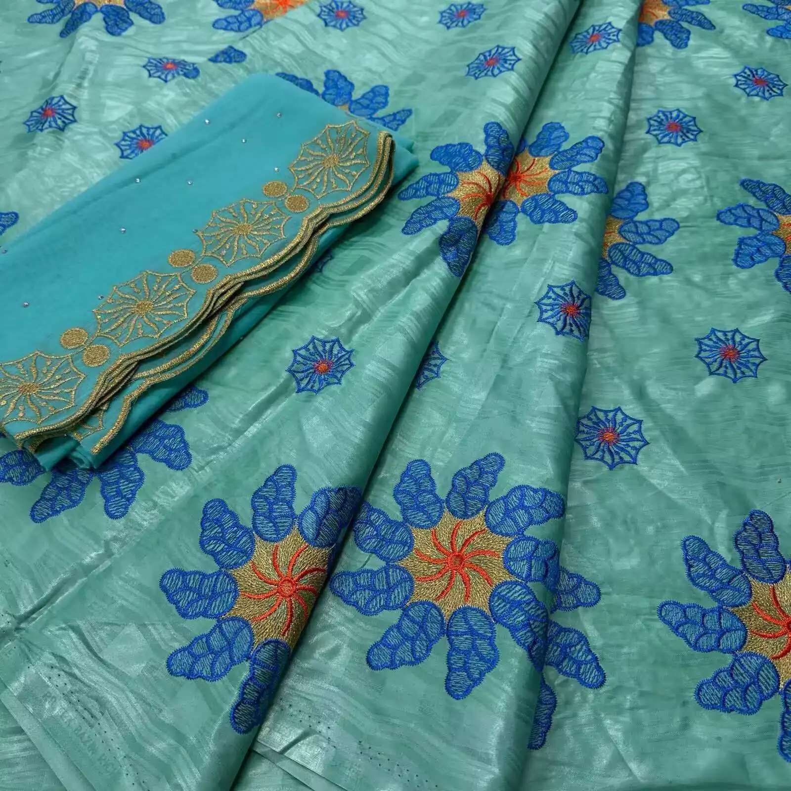 2026 High Quality African Bazin Brocade Richer Gezner Cotton Embroidery Guinea Basin Garment Lace Fabric Sewing For WeddingDress