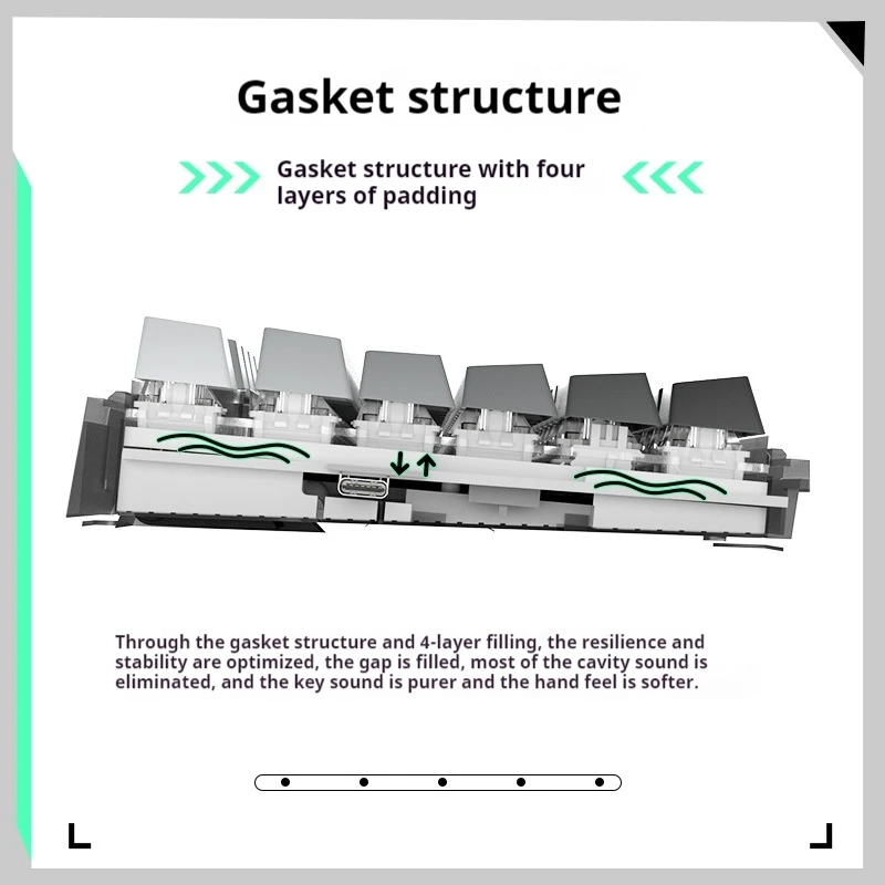 Vgn Vxe Zt82 Gaming Keyboard Triple-Mode Rgb Gradient Side Engraving Mechanical Keyboard Gasket Structure Full Key Swap Office