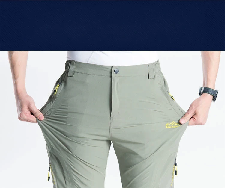 Longe Sommer Schnell Trocknende Wanderhose Männer Stretch Wasserdichte Taktische Hosen Reißverschlusstaschen Hosen Leichte Angelhose – Detail 3