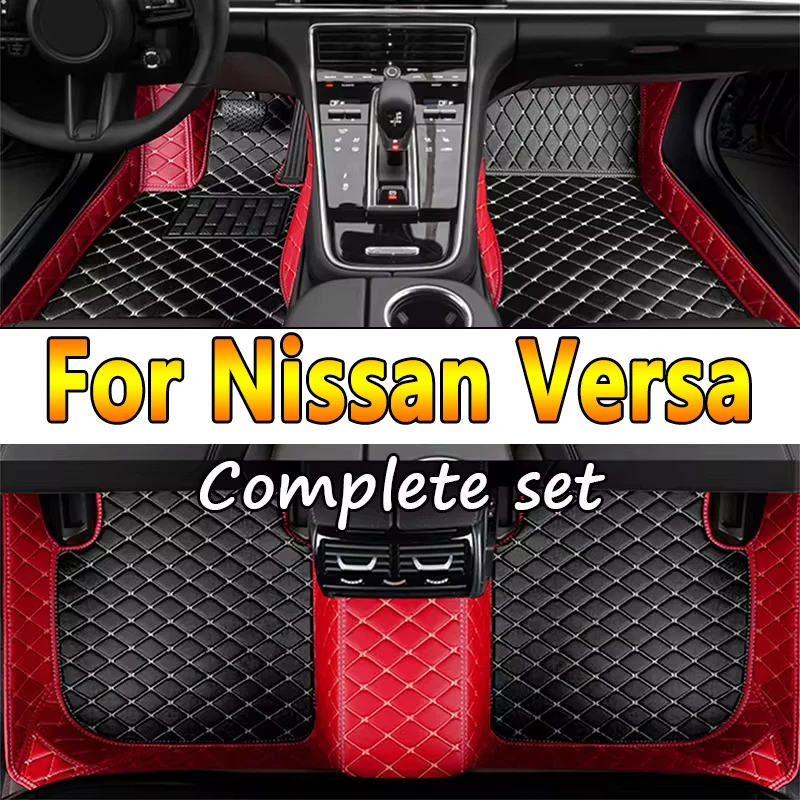 Custom Automotive Car Floor Mats For Nissan Versa 2011 2012 2013 2014 2015 Auto Luxury Leather Men Women Car Mats Full Coverage