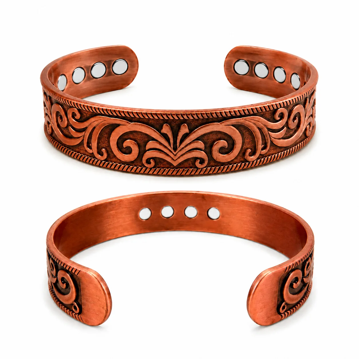 Vintage style open magnetic therapy bracelet magnetic bracelet
