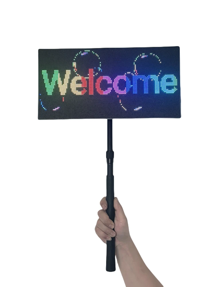 

LED hand-held sign floor stall screen bar supplies rechargeable, multi-function display