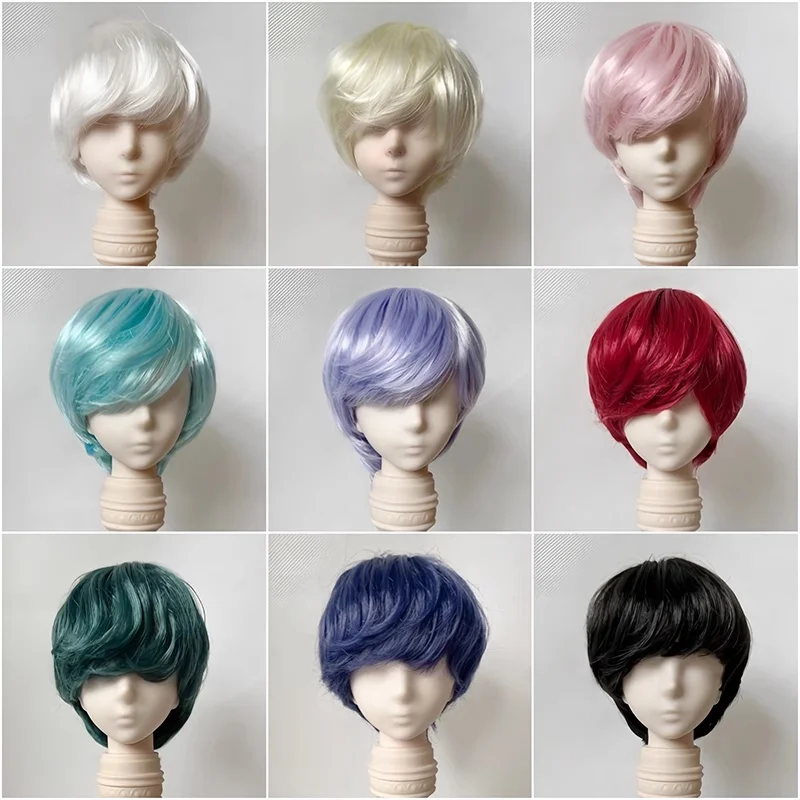 

Парики BJD Короткие волосы для кукол 1/3 1/4 SD MSD MDD Парики Кукла Белый Золото Черный Розовый Коричневый Синий Зеленый Волосы