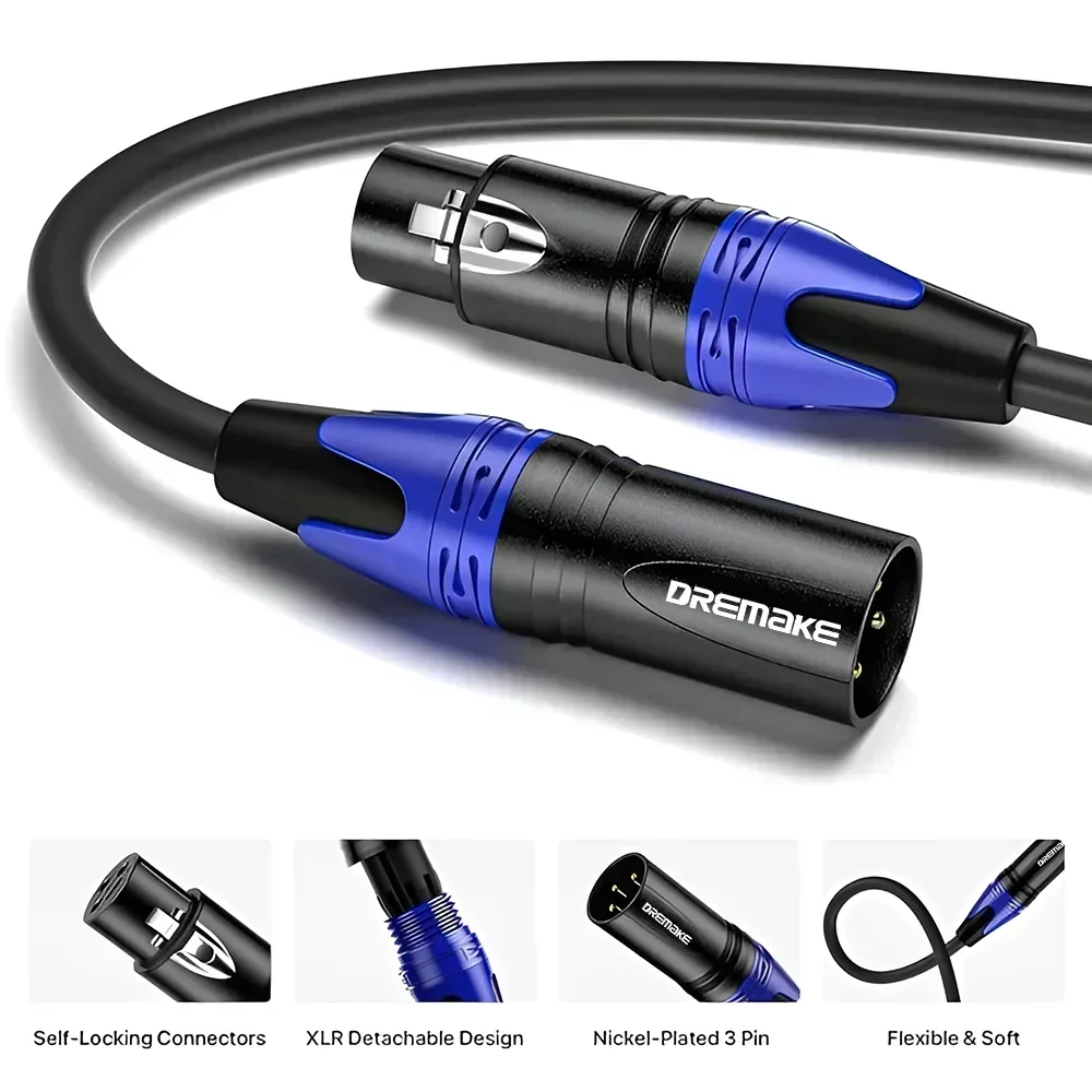 XLR kabel 4-pack XLR pánský na ženské mikrofon kabel 3-pin vyrovnané XLR reproduktor šňůra