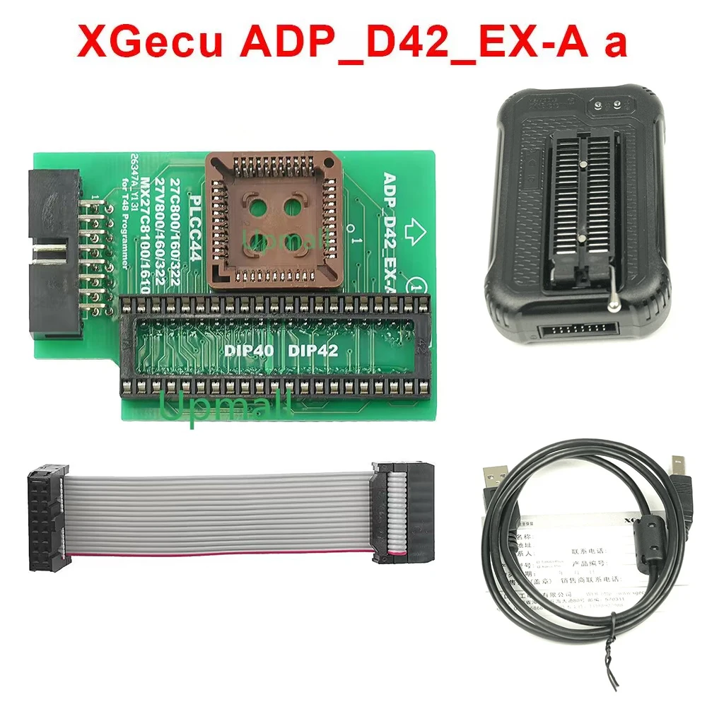 Adapter with Black ZIF Socket, ADP_D42_EX-A, T48 Programmer, PLCC44, DIP42, 27, Cxxx 27, Vxxx EEPROM, T48(TL866-3G) Programmer